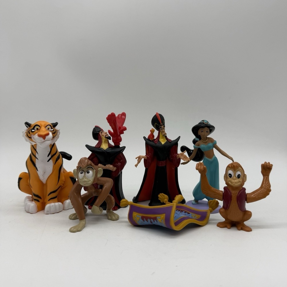 Disney Aladdin Figures Cake Toppers PVC Mixedlot Raja Jafar Abu Jasmine Carpet